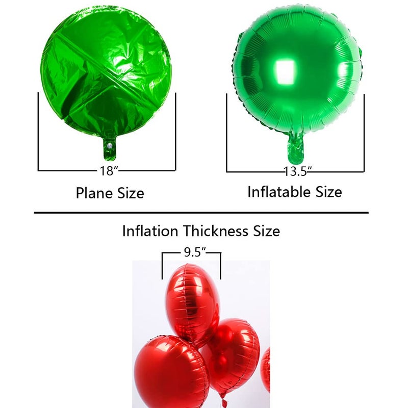 Adeer 18" Green Round Shaped Foil Balloons Mylar Helium Balloons for Birthday Party Wedding Baby Shower Decorations, Pack of 20 - Image 3